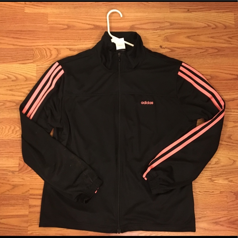 Adidas Long Sleeve Full Zip w/ pink detailing